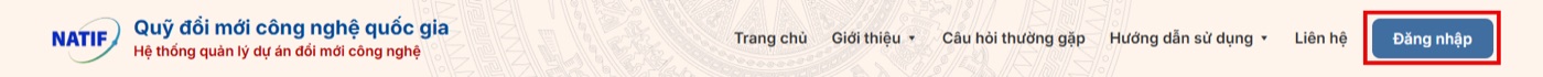 Thanh menu hệ thống, truy cập từ trang chủ oms.natif.vn