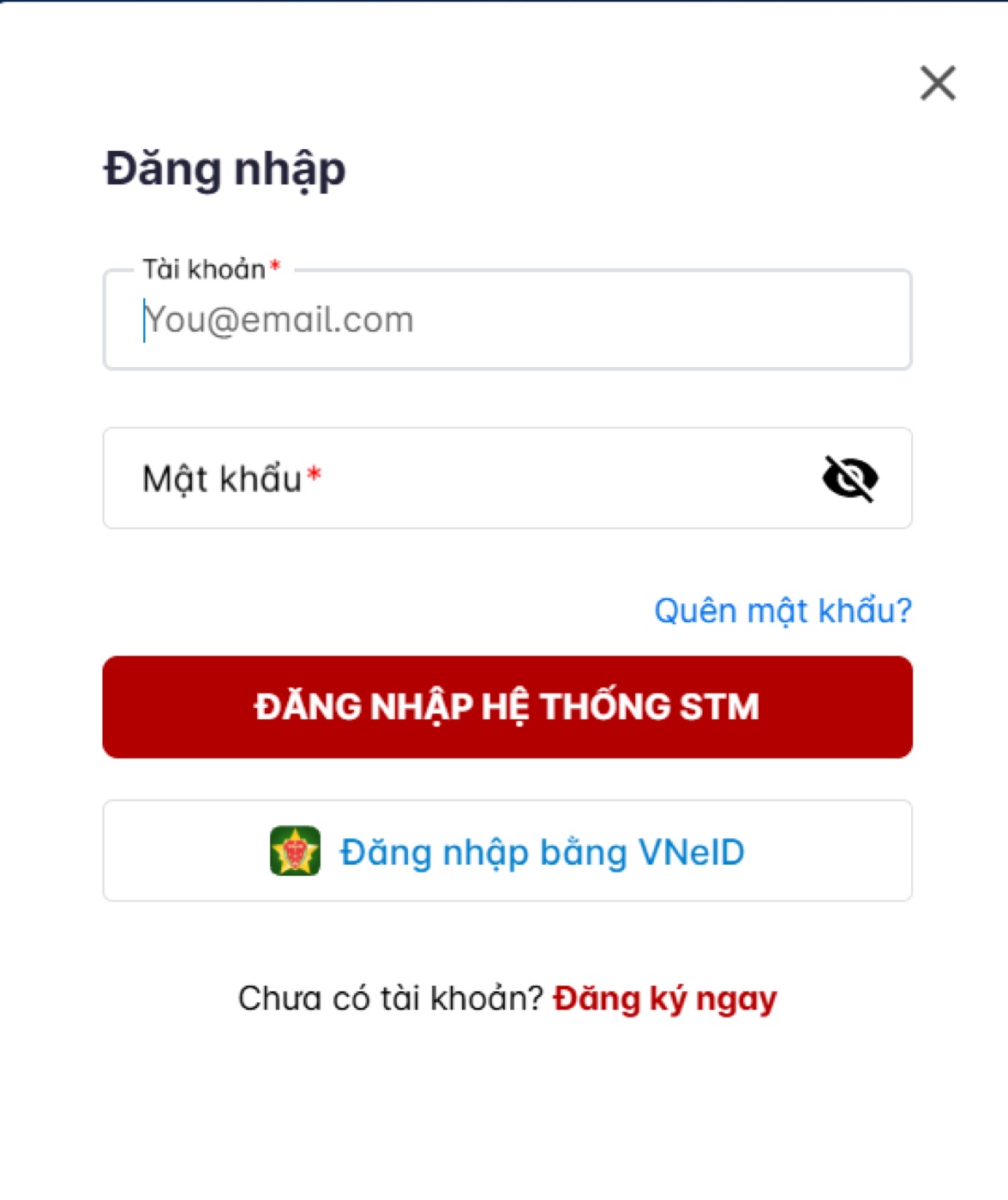 Popup đăng nhập chuyên gia
